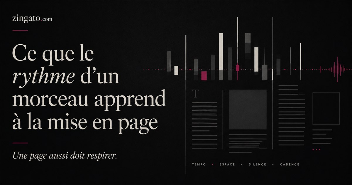 Illustration éditoriale sur le rythme d’un morceau appliqué à la mise en page.