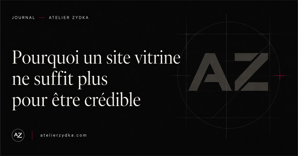 Illustration éditoriale expliquant pourquoi un site vitrine ne suffit plus pour être crédible.