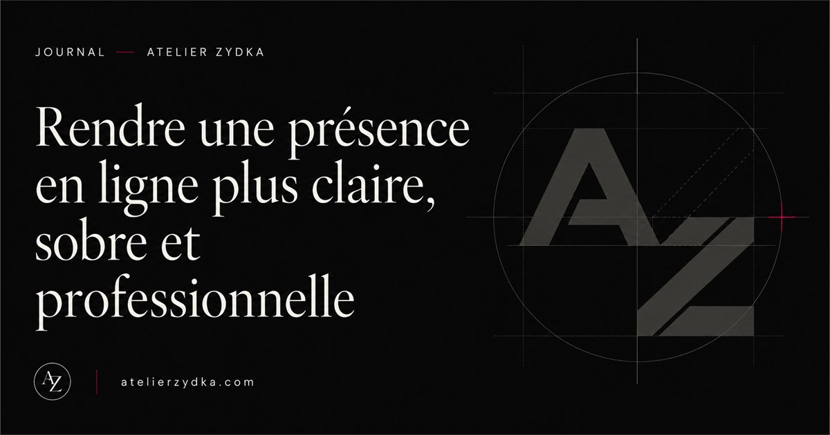 Illustration éditoriale sur une présence en ligne claire, sobre et professionnelle.
