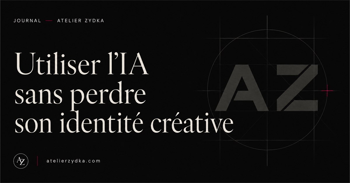 Illustration éditoriale sur l’usage de l’IA sans perdre son identité créative.